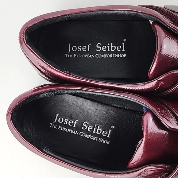 Joseph Seibel Burgundy Patent Leather Strap Slip On  Walking Work Shoes Size 39 - Picture 13 of 16